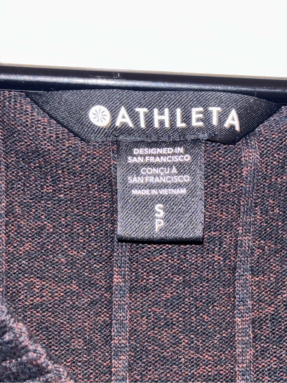 Athleta Black Ribbed V-Neck Hooded Cropped Sweatshirt - Picture 3 of 6